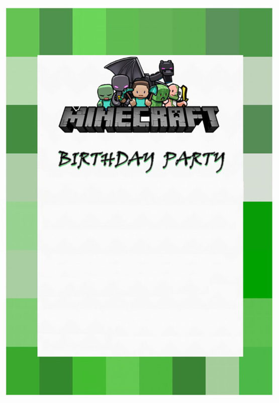 Party at Ease with Minecraft Invitations Free Invitation Templates