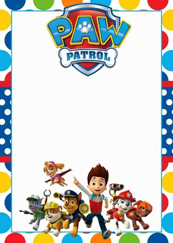 Paw Patrol Party Invitation Template