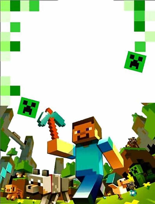Party At Ease With Minecraft Invitations Free Invitation Templates