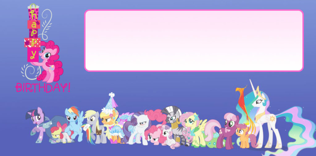 my little pony blank invitations