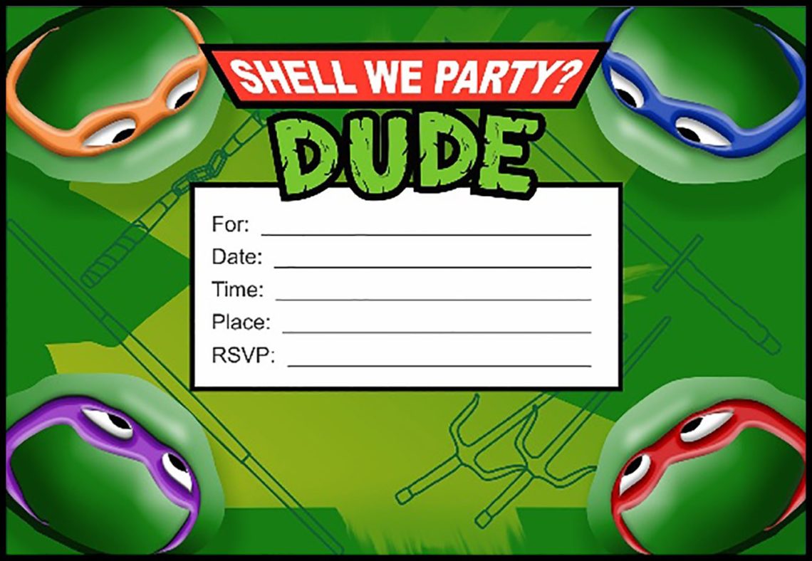 Teenage Mutant Ninja Turtles Another Great Idea For A Birthday Party Invitations Free