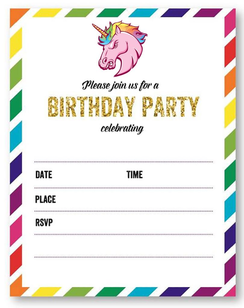 Free Printable Unicorn Birthday Party Invitation - Free Invitation ...